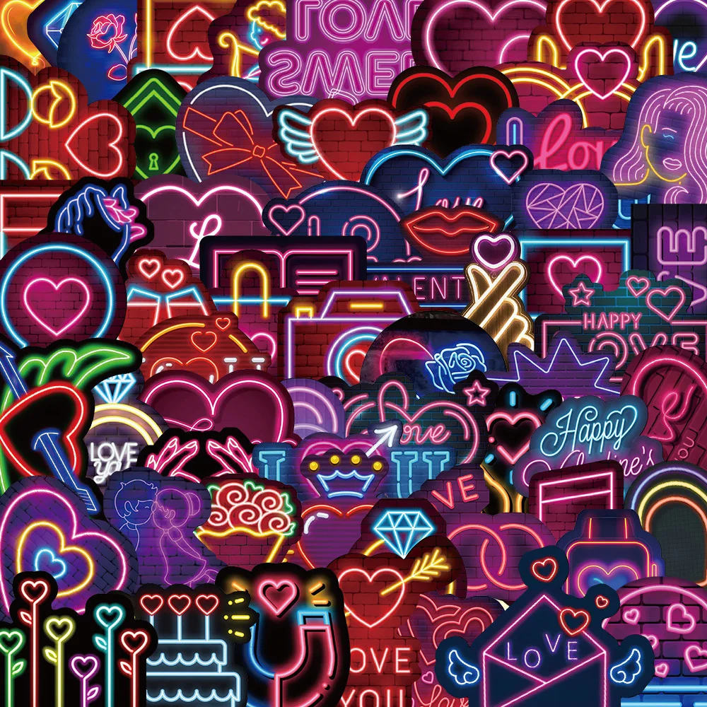 10/30/64pcs Valentine Day Neon Light Cartoon Stickers Cute Graffiti Sticker Decoration Phone Case Luggage Scrapbook Decals Gift
10/30/64pcs Valentine Day Neon Light Cartoon Stickers Cute Graffiti Sticker Decoration Phone Case Luggage Scrapbook Decals Gift