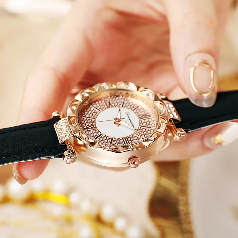 Rhinestone Watch For Women Leather Quartz Ladies Watches Starry Luxury Dress Clock Female Wristwatch Casual montre femme 2023
Rhinestone Watch For Women Leather Quartz Ladies Watches Starry Luxury Dress Clock Female Wristwatch Casual montre femme 2023
