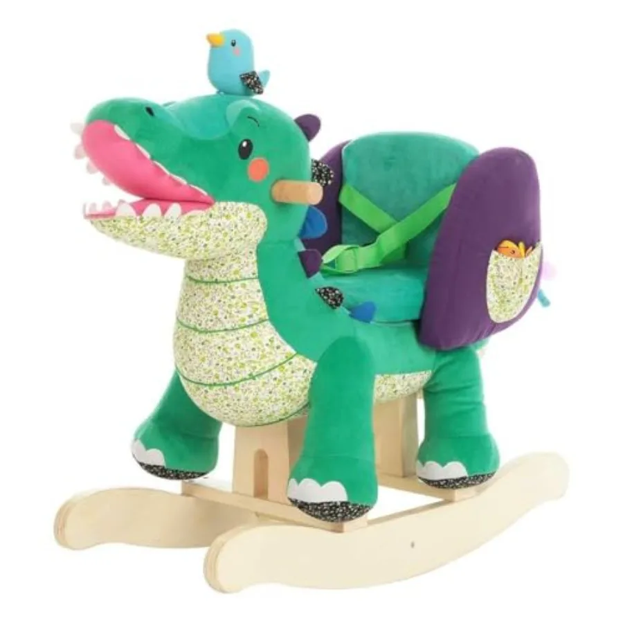 Baby Rocking Horse for Nursery, Wooden Ride-On Toy with Seat Belt, Green Crocodile Stuffed Animal Design, Safe Kid Toy for 12M+
Baby Rocking Horse for Nursery, Wooden Ride-On Toy with Seat Belt, Green Crocodile Stuffed Animal Design, Safe Kid Toy for 12M+