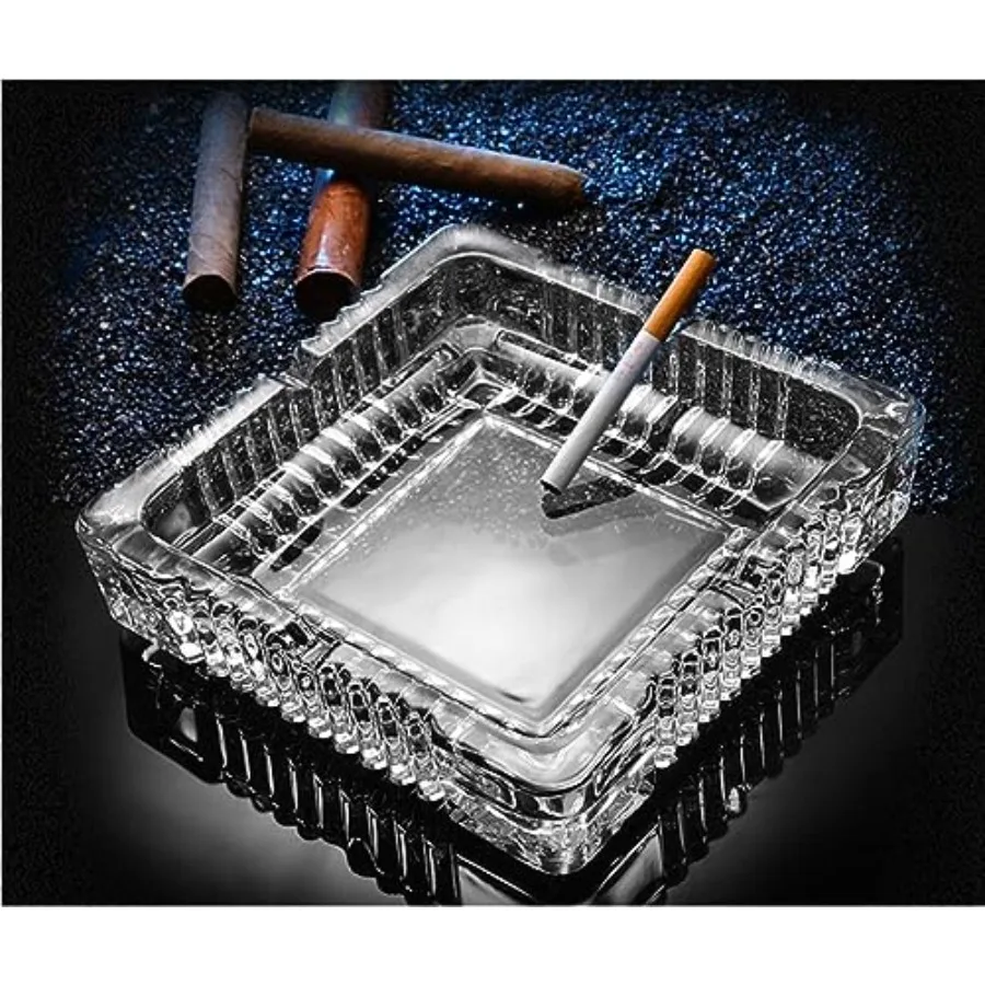 Ashtray, 7x7 inch Large Glass Ashtray for cigarette cigar, Clear Crystal Ash trays, Glass Spuare Ashtrays for Home Outdoor Pati
Ashtray, 7x7 inch Large Glass Ashtray for cigarette cigar, Clear Crystal Ash trays, Glass Spuare Ashtrays for Home Outdoor Pati