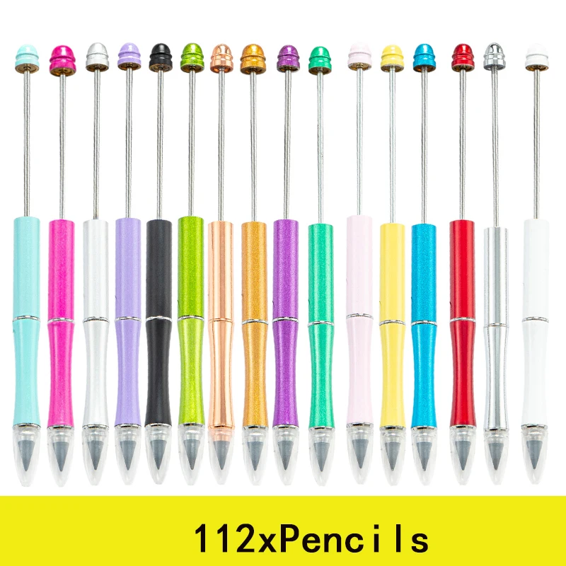 112Pcs Beaded Pencils Metal Beadable unlimitted Pencils for School Supplies DIY Pens for Writing Cute Stationery Pen
112Pcs Beaded Pencils Metal Beadable unlimitted Pencils for School Supplies DIY Pens for Writing Cute Stationery Pen