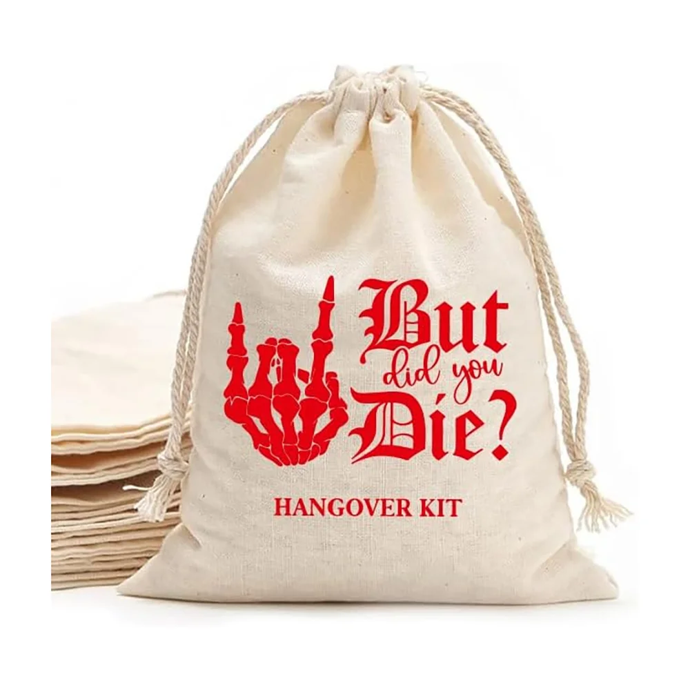 5Pcs But Did You Die Party Favor Bag Cotton Drawstring Closure Bag Halloween Bachelorette Hangover Recovery Kit Wedding Supplies
5Pcs But Did You Die Party Favor Bag Cotton Drawstring Closure Bag Halloween Bachelorette Hangover Recovery Kit Wedding Supplies