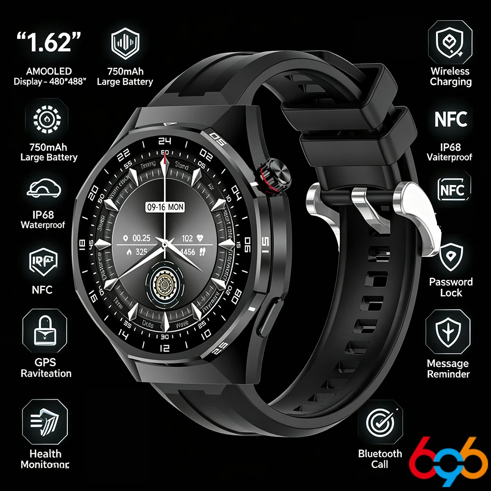 Music Notification Smartwatch Men Blue Tooth Call Outdoor Compass Smart Watches Waterproof Sports Fitness NFC Health Monitoring
Music Notification Smartwatch Men Blue Tooth Call Outdoor Compass Smart Watches Waterproof Sports Fitness NFC Health Monitoring