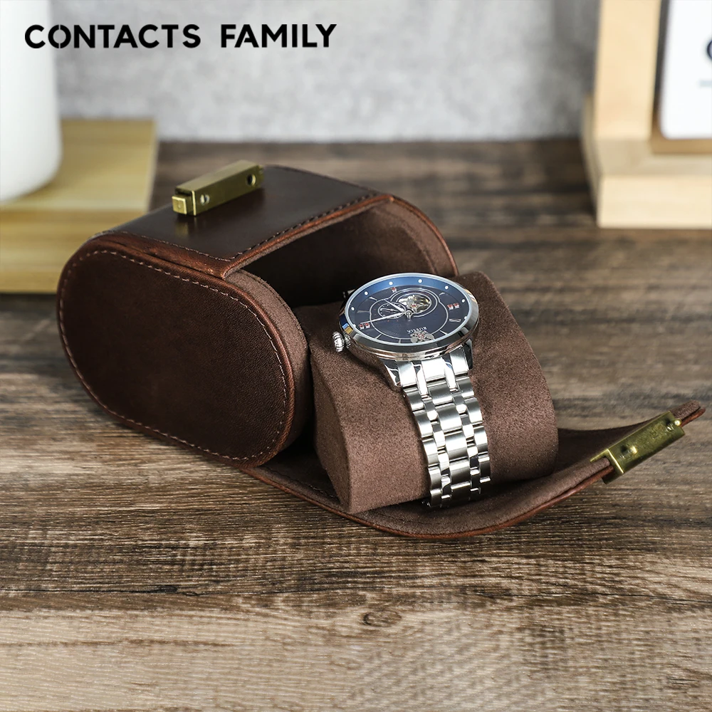Коробка для часов CONTACTS FAMILY Luxury Single Watch Case из натуральной кожи с замком и пружинным механизмом для хранения наручных часов.
Коробка для часов CONTACTS FAMILY Luxury Single Watch Case из натуральной кожи с замком и пружинным механизмом для хранения наручных часов.