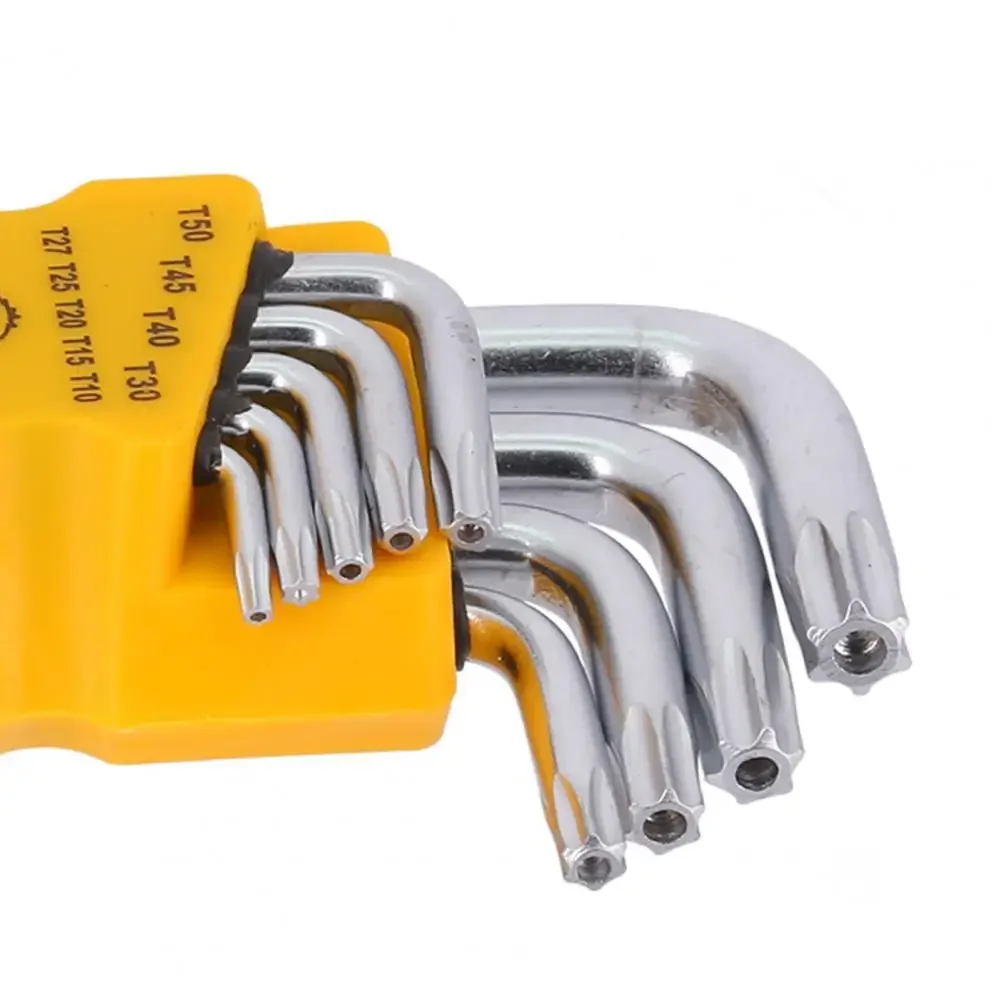 9Pcs/Set Car Torx Key Set Heavy Duty Steel Security Bit Star Keys Wrenches Short Arm Vehicles Disassembly Tool T10 - T50
9Pcs/Set Car Torx Key Set Heavy Duty Steel Security Bit Star Keys Wrenches Short Arm Vehicles Disassembly Tool T10 - T50
