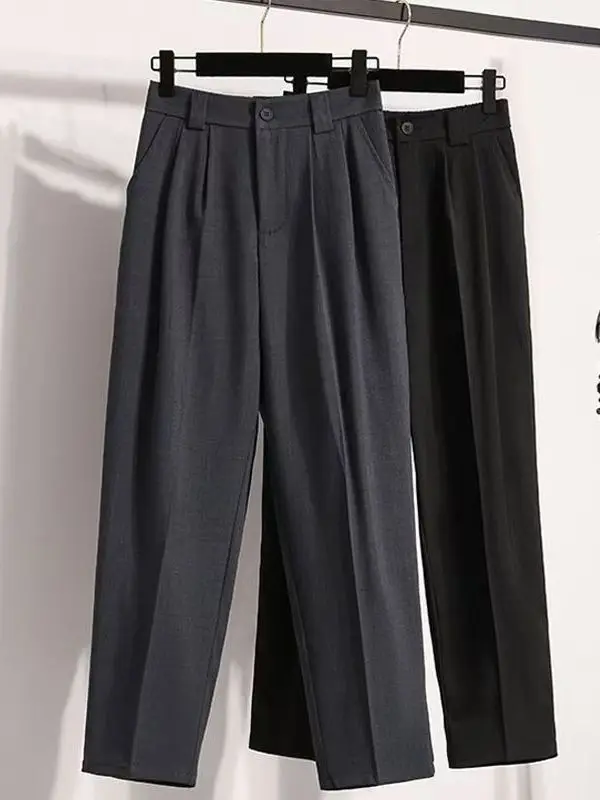 High Waist Draped Suit Pants Casual Style Nine Points Trousers for plus Size Women Summer New Arrival Company Ladies Fashion
High Waist Draped Suit Pants Casual Style Nine Points Trousers for plus Size Women Summer New Arrival Company Ladies Fashion