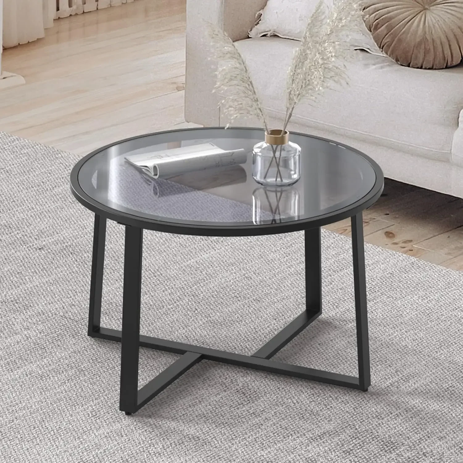 Coffee Table, 27.6" Round Coffee Table with Tempered Glass Surface, Center Table for Living Room, Dining Room, Tea,
Coffee Table, 27.6" Round Coffee Table with Tempered Glass Surface, Center Table for Living Room, Dining Room, Tea,