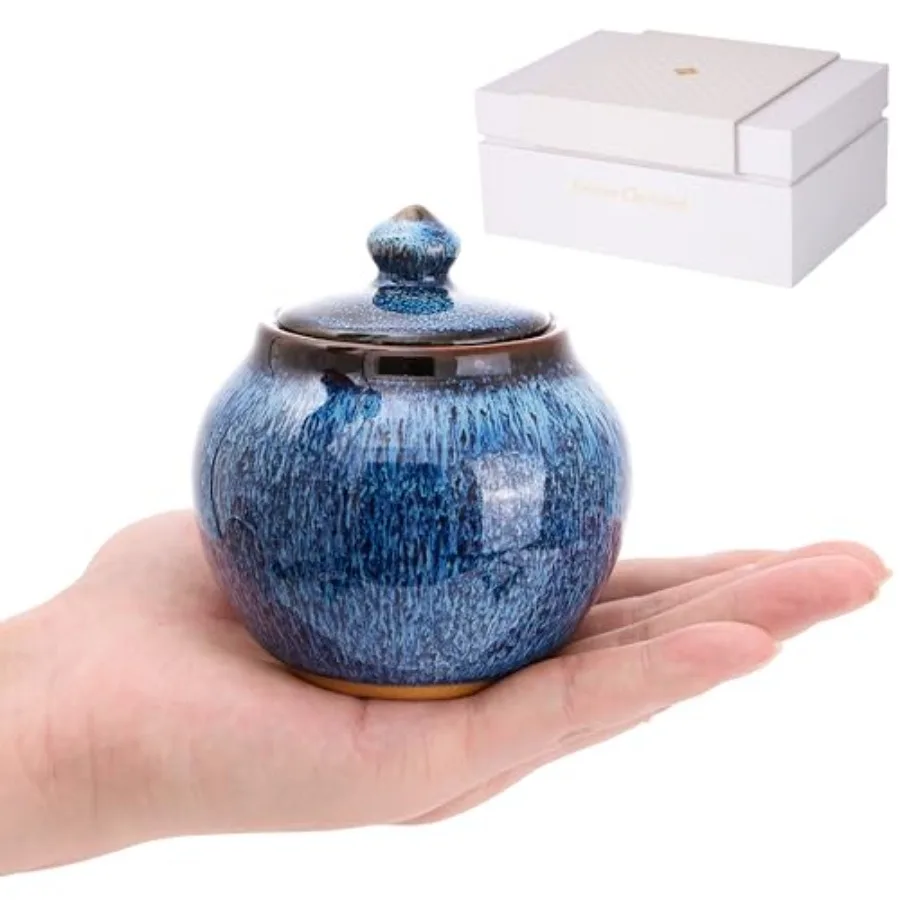 【Spot goods】Small Keepsake Urn with Memorial Box - Unique Handcrafted Blue Glaze Ceramic Urn for Human or Pet Ashes Elegant Cre
【Spot goods】Small Keepsake Urn with Memorial Box - Unique Handcrafted Blue Glaze Ceramic Urn for Human or Pet Ashes Elegant Cre