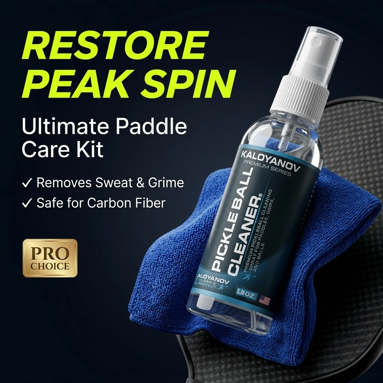 Pickleball Paddle Cleaner Spray & Microfiber Cloth Kit Carbon Fiber Racket Surface Wash Tool Set Restore Spin & Performance
Pickleball Paddle Cleaner Spray & Microfiber Cloth Kit Carbon Fiber Racket Surface Wash Tool Set Restore Spin & Performance