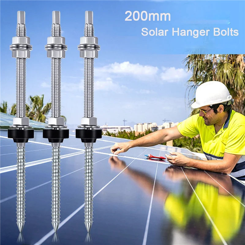 MOPHE-20Cm Solar Hanger Bolts Solar Panel Roof Mounting Screws M10 Solar PV Panel Mounting Bracket For Fixing Solar Panel 12Pc
MOPHE-20Cm Solar Hanger Bolts Solar Panel Roof Mounting Screws M10 Solar PV Panel Mounting Bracket For Fixing Solar Panel 12Pc