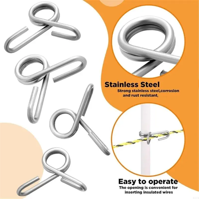 50Pcs Metal Steel Fiberglass Fence Post Clip Replacement Electric Fence Pigtail Insulator Clip For Secure Fencing M4YD
50Pcs Metal Steel Fiberglass Fence Post Clip Replacement Electric Fence Pigtail Insulator Clip For Secure Fencing M4YD
