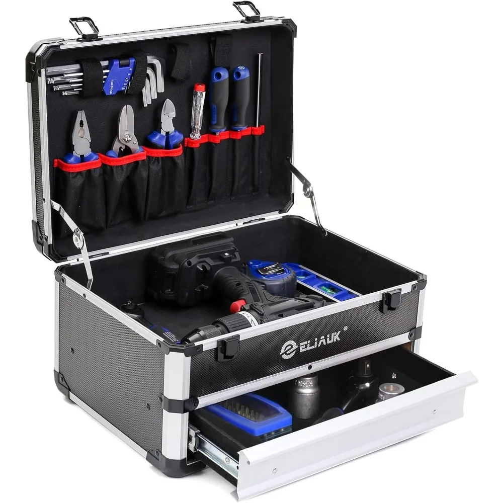 Tool Box Hard Case Tool Organizer Storage Cabinet Carry Case with Lock &Drawers (Silver)
Tool Box Hard Case Tool Organizer Storage Cabinet Carry Case with Lock &Drawers (Silver)
