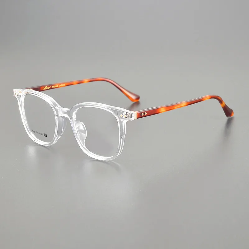 Vintage acetic square frame Men's and women's luxury brand handmade transparent color optical frames to make prescription glasse
Vintage acetic square frame Men's and women's luxury brand handmade transparent color optical frames to make prescription glasse