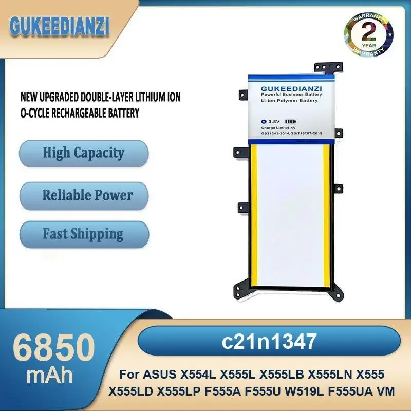 c21n1347 6850mAh High Capacity Laptop Battery For ASUS X554L X555L X555LB X555LN X555 X555LD X555LP F555A F555U W519L F555UA VM
c21n1347 6850mAh High Capacity Laptop Battery For ASUS X554L X555L X555LB X555LN X555 X555LD X555LP F555A F555U W519L F555UA VM