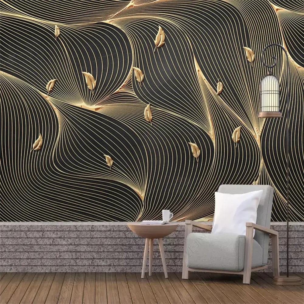 luxury abstract lines geometric gold leaf Mural Wallpaper Modern Wall Painting Living Room Bedroom Home Decor Papel De Parede 3D
luxury abstract lines geometric gold leaf Mural Wallpaper Modern Wall Painting Living Room Bedroom Home Decor Papel De Parede 3D