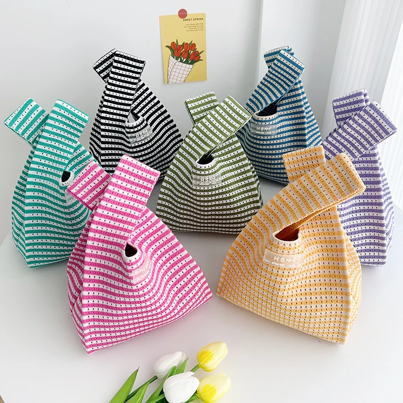 Summer Beach Y2K Bright Color Striped Cute Casual Mini Knit Tote Open Pocket Square Handbag Cotton Fabric Korean Japanese Style
Summer Beach Y2K Bright Color Striped Cute Casual Mini Knit Tote Open Pocket Square Handbag Cotton Fabric Korean Japanese Style