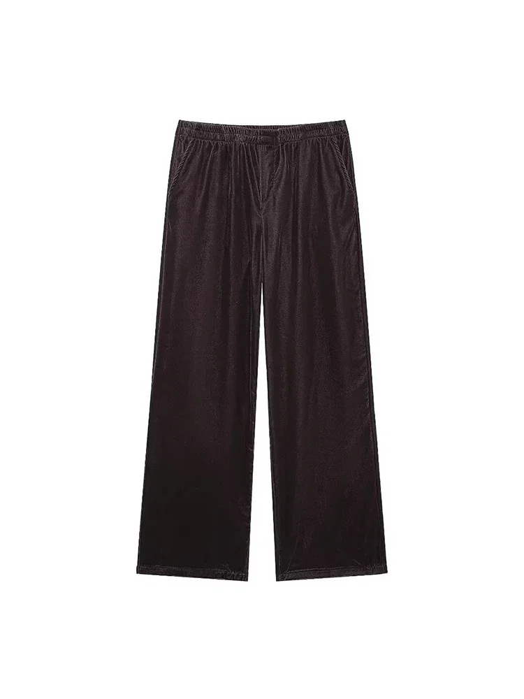 Willshela Women Fashion Brown Pleated Flare Pants Vintage High Elastic Waist Full Length Female Chic Lady Trousers
Willshela Women Fashion Brown Pleated Flare Pants Vintage High Elastic Waist Full Length Female Chic Lady Trousers