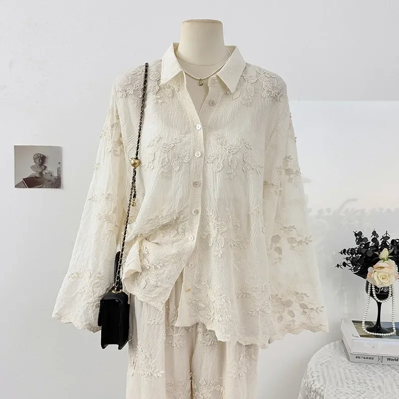 Iridesse New, Cotton Linen Pants Set, Polo Collar, Long-sleeved Shirt, Casual, Straight Pants, 2pcs Suit for Women, 2pcs Outfit
Iridesse New, Cotton Linen Pants Set, Polo Collar, Long-sleeved Shirt, Casual, Straight Pants, 2pcs Suit for Women, 2pcs Outfit