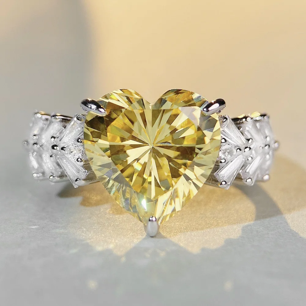 S925 Sterling Silver Heart Shaped Love Ring Female Yellow Diamond Tiktok Live Broadcast Popular Zircon High Carbon Diamond Ring
S925 Sterling Silver Heart Shaped Love Ring Female Yellow Diamond Tiktok Live Broadcast Popular Zircon High Carbon Diamond Ring