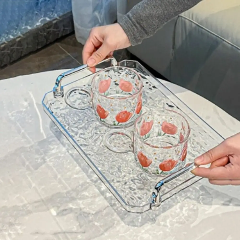 Water Ripple Luxurious Storage Tray Household Transparent Tea Cup Tray Decorative with Handle Afternoon Tea Tray Bathroom
Water Ripple Luxurious Storage Tray Household Transparent Tea Cup Tray Decorative with Handle Afternoon Tea Tray Bathroom