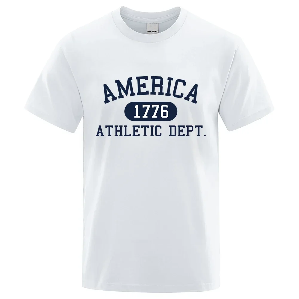 America 1776 Athletic Dept Letter Tshirt Man Fashion Tee Clothes Summer Luxury T-Shirt Hip Hop Breathable Cotton Tshirt Clothes
America 1776 Athletic Dept Letter Tshirt Man Fashion Tee Clothes Summer Luxury T-Shirt Hip Hop Breathable Cotton Tshirt Clothes