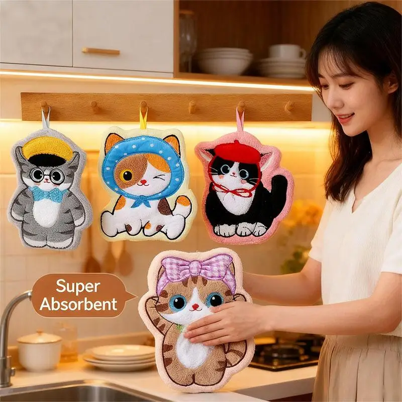 1Piece Cute Cat Motif Hanging Towel, Soft Absorbent BP Towels for Kitchen, Bathroom, cartoon Printed Kid's Towels
1Piece Cute Cat Motif Hanging Towel, Soft Absorbent BP Towels for Kitchen, Bathroom, cartoon Printed Kid's Towels