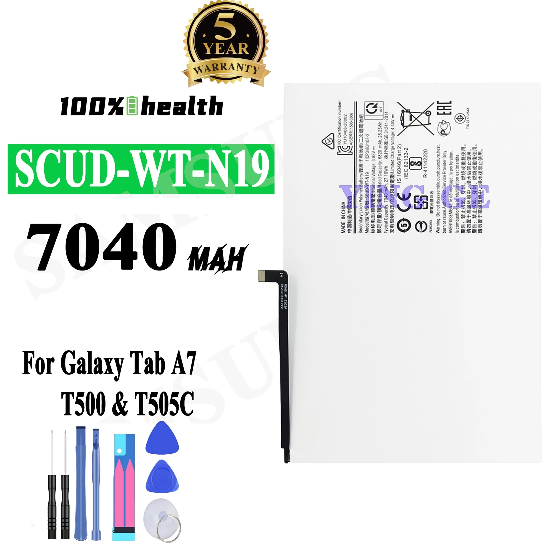 New Tablet Battery SCUD-WT-N19 For Samsung Galaxy Tab A7 T505C T500 Replacement Battery 6820mAh
New Tablet Battery SCUD-WT-N19 For Samsung Galaxy Tab A7 T505C T500 Replacement Battery 6820mAh