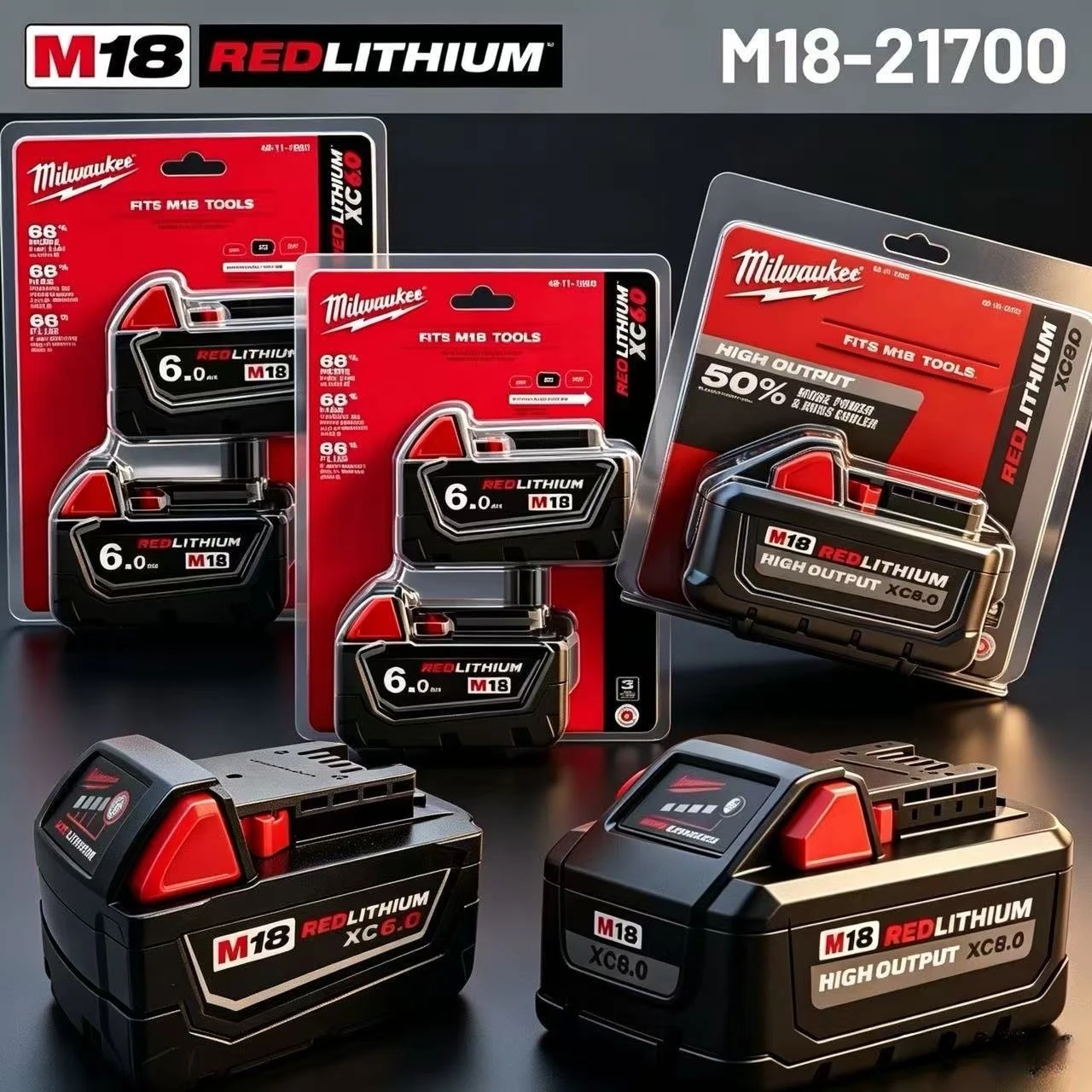 Original Milwaukee M18 Rechargeable Lithium Battery, M18B6 5.0Ah 6.0Ah 8.0Ah, Compatible with 48-11-1860 48-11-1850 48-11-1840
Original Milwaukee M18 Rechargeable Lithium Battery, M18B6 5.0Ah 6.0Ah 8.0Ah, Compatible with 48-11-1860 48-11-1850 48-11-1840