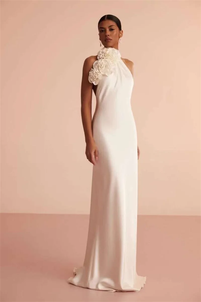White Women Prom Dress Beach 3D Flower Sexy Halter Sleeveless Backless Casual Daily Holiday Hot Girl Party Gown Skirt Robe
White Women Prom Dress Beach 3D Flower Sexy Halter Sleeveless Backless Casual Daily Holiday Hot Girl Party Gown Skirt Robe