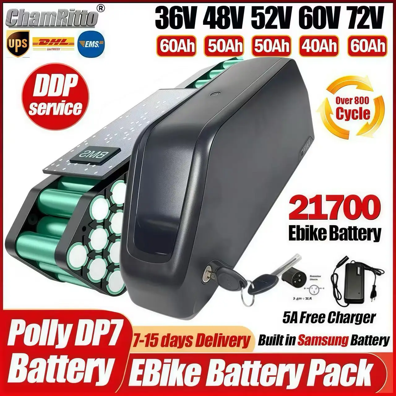 36v48v52v60v 72v 30 40 50ah 60ah Battery 1000w 2000w 3000w kit E bike Hailong Lithium BatterieElectric Bike Chamrider Batterie
36v48v52v60v 72v 30 40 50ah 60ah Battery 1000w 2000w 3000w kit E bike Hailong Lithium BatterieElectric Bike Chamrider Batterie