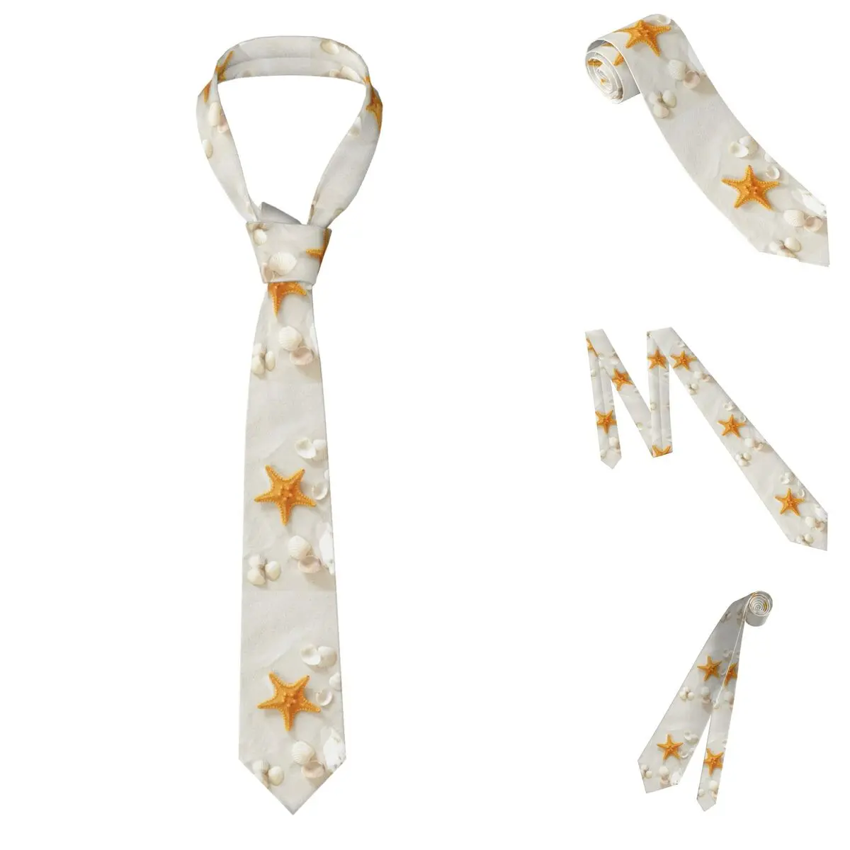 Sand With Yellow Starfish Necktie for Men Silk Polyester Slim Neck Ties Wedding Accessories Tie Classic Gravatas
Sand With Yellow Starfish Necktie for Men Silk Polyester Slim Neck Ties Wedding Accessories Tie Classic Gravatas