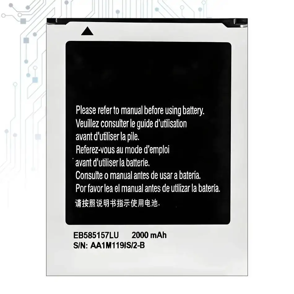 EB585157LU 2000Mah Battery For Samsung Galaxy Core 2 Core2 Duos I8520 I8530 I8552 I869 I8558 I8550 Phone Bateria
EB585157LU 2000Mah Battery For Samsung Galaxy Core 2 Core2 Duos I8520 I8530 I8552 I869 I8558 I8550 Phone Bateria