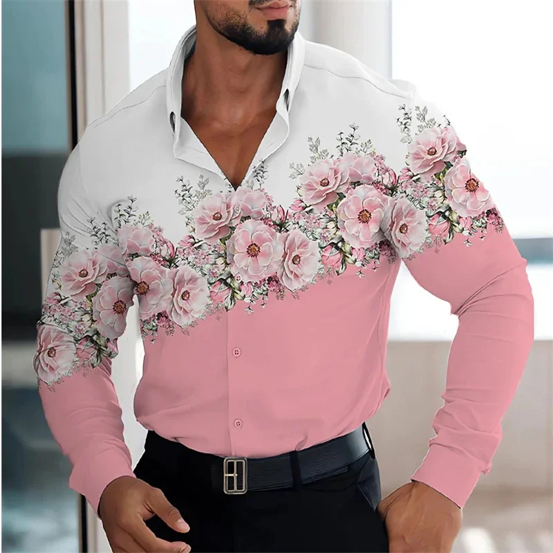 2024 New Men's Lapel Button-Down Shirt 3D Printed Floral Pattern Long Sleeve Shirt Streetwear Men's Casual Cardigan Top
2024 New Men's Lapel Button-Down Shirt 3D Printed Floral Pattern Long Sleeve Shirt Streetwear Men's Casual Cardigan Top