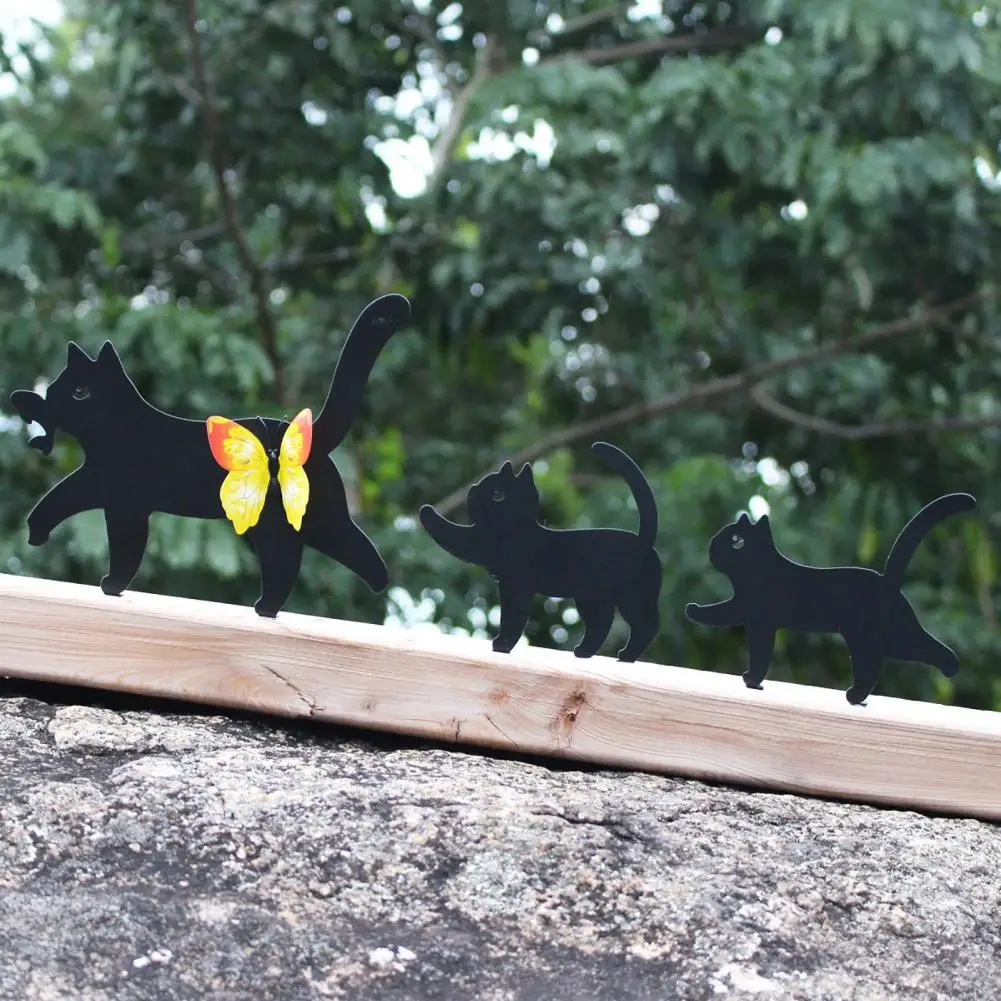 Outdoor Garden Decor Whimsical Garden Accents Metal Black Cat Silhouette Statues for Garden Decor Bird Repellent for Yard
Outdoor Garden Decor Whimsical Garden Accents Metal Black Cat Silhouette Statues for Garden Decor Bird Repellent for Yard