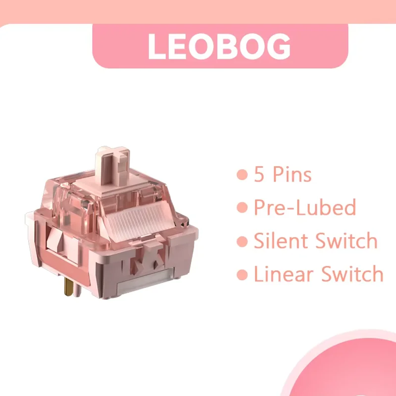 Бесшумные переключатели LEOBOG, линейные 5-контактные POM для механической клавиатуры, пользовательские переключатели, предварительно смазанные малошумные переключатели Cotton Candy MX для ПК 
Бесшумные переключатели LEOBOG, линейные 5-контактные POM для механической клавиатуры, пользовательские переключатели, предварительно смазанные малошумные переключатели Cotton Candy MX для ПК