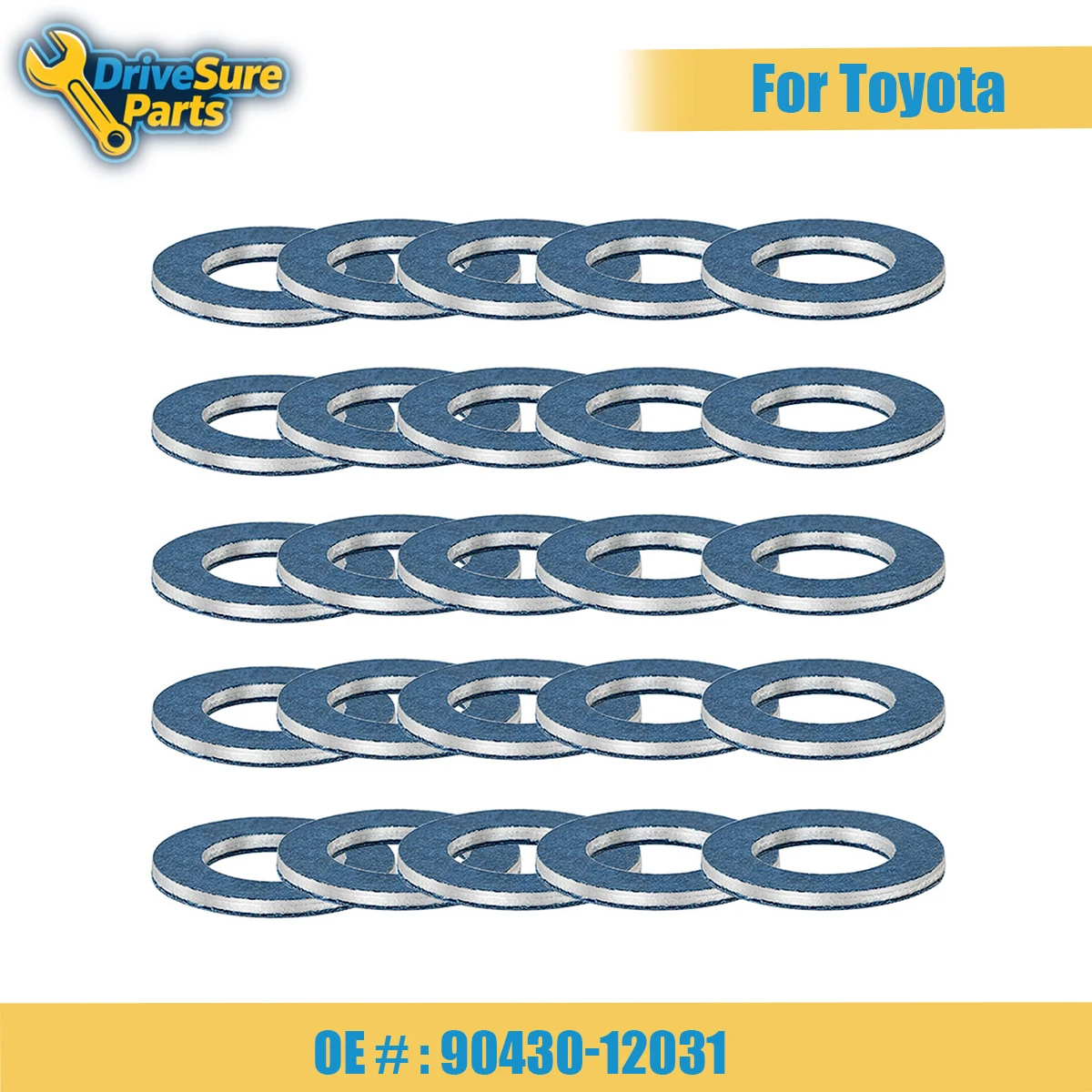 25PCS 90430-12031 Aluminum Oil Pan Bolt Washer Engine Sealing Replacement Parts for Toyota Seal Washer Oil Pan Ring 12mm Hole
25PCS 90430-12031 Aluminum Oil Pan Bolt Washer Engine Sealing Replacement Parts for Toyota Seal Washer Oil Pan Ring 12mm Hole
