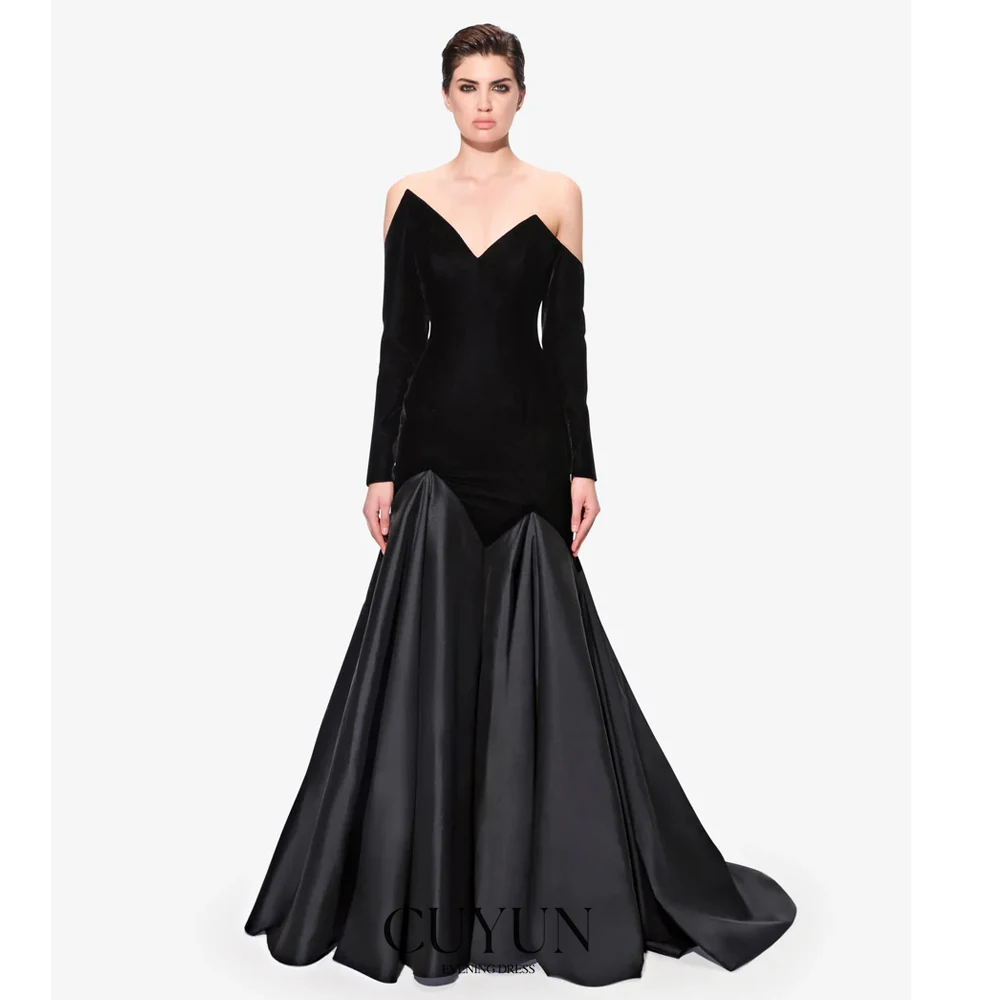 CUYUN Вечерние платья женские с открытыми плечами и длинными рукавами вечерние платья по индивидуальному заказу трапециевидное лоскутное платье для выпускного вечера
CUYUN Вечерние платья женские с открытыми плечами и длинными рукавами вечерние платья по индивидуальному заказу трапециевидное лоскутное платье для выпускного вечера