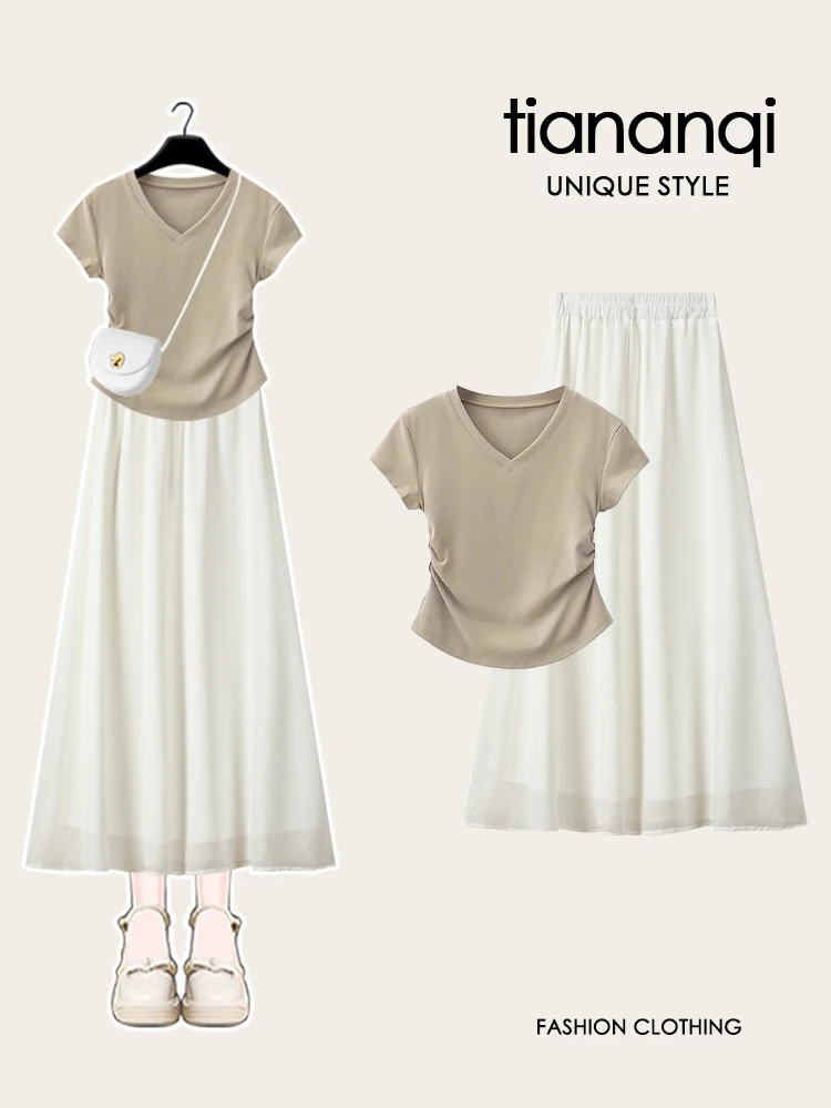 plus Size Women's Summer New Sle ort Sve T-irt High Waist Belly Cover Slimming A-Line Skirt Pear aped Body Flattering
plus Size Women's Summer New Sle ort Sve T-irt High Waist Belly Cover Slimming A-Line Skirt Pear aped Body Flattering