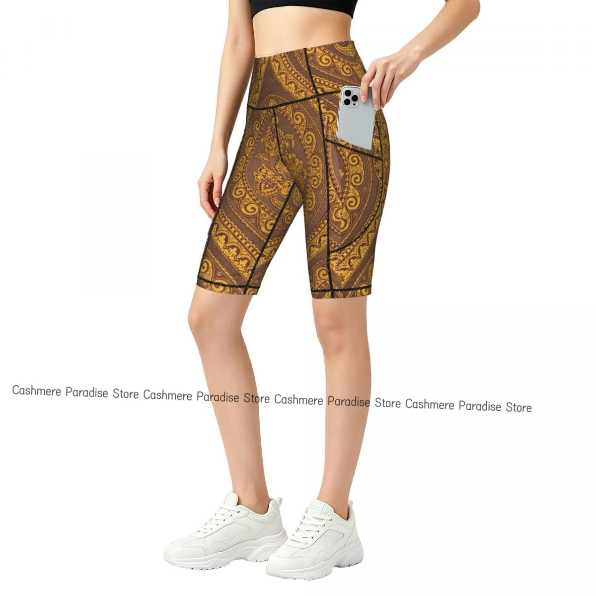 Double Pocket Sports Shorts Women Elastic Slim Golden Flower Ring Shorts Gym Exercise Running High Waist Yoga Fitness Shorts
Double Pocket Sports Shorts Women Elastic Slim Golden Flower Ring Shorts Gym Exercise Running High Waist Yoga Fitness Shorts
