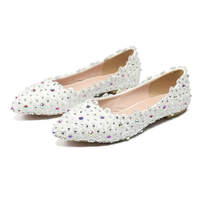 Spring and summer new pointed pearl rhinestone lace rose flower flat wedding shoes banquet large size low-heeled women's shoes
Spring and summer new pointed pearl rhinestone lace rose flower flat wedding shoes banquet large size low-heeled women's shoes