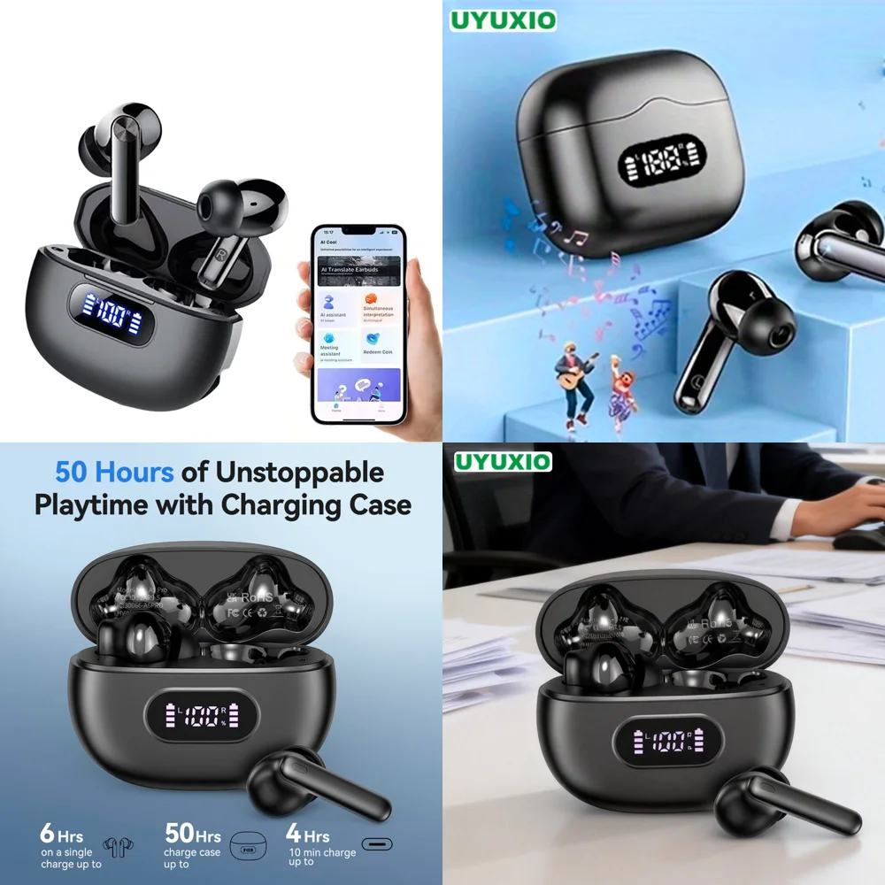 Clear Calls TWS Wireless Headphones with AI Language Translation Bt 5.4 Real Time Earbuds with LED Display Trending Products
Clear Calls TWS Wireless Headphones with AI Language Translation Bt 5.4 Real Time Earbuds with LED Display Trending Products