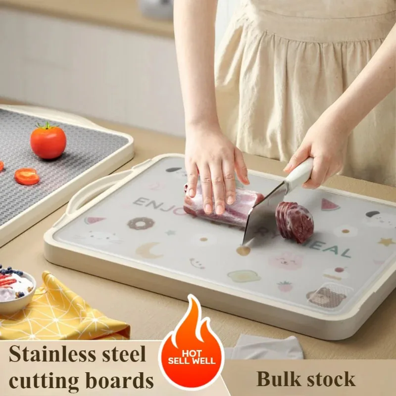 Double Sided Cutting Board New Stainless Steel Cutting Board Mildew Resistant Antibacterial Kitchen Special Fruit Cutting Board
Double Sided Cutting Board New Stainless Steel Cutting Board Mildew Resistant Antibacterial Kitchen Special Fruit Cutting Board