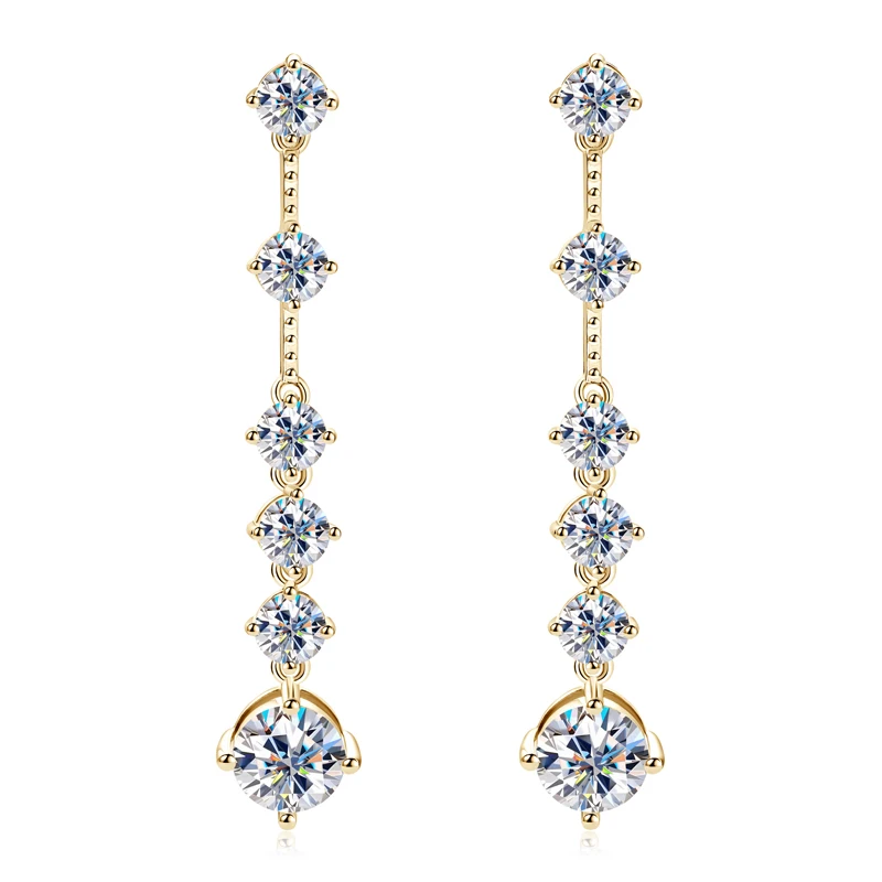 IOGOU 8MM D2.00CT Moissanite Diamond Long Drop Earrings With 5mm Zircon Real 925 Silver Jewelry Engagement Accessories for Women
IOGOU 8MM D2.00CT Moissanite Diamond Long Drop Earrings With 5mm Zircon Real 925 Silver Jewelry Engagement Accessories for Women