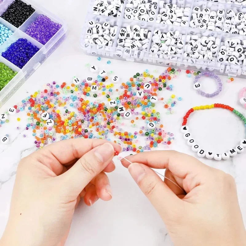 A Top Quality Handmade Beading Kit 3mm Baked Paint Glass Rice Beads 24 Grids Soft Clay Letter Beads DIY Bracelet Necklace
A Top Quality Handmade Beading Kit 3mm Baked Paint Glass Rice Beads 24 Grids Soft Clay Letter Beads DIY Bracelet Necklace