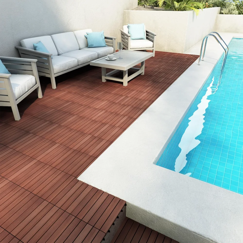 27 PCS Solid Acacia Wood Interlocking Deck Tiles - 12" x 12" Waterproof Indoor Outdoor Patio Flooring Decking Tiles for Balcony
27 PCS Solid Acacia Wood Interlocking Deck Tiles - 12" x 12" Waterproof Indoor Outdoor Patio Flooring Decking Tiles for Balcony