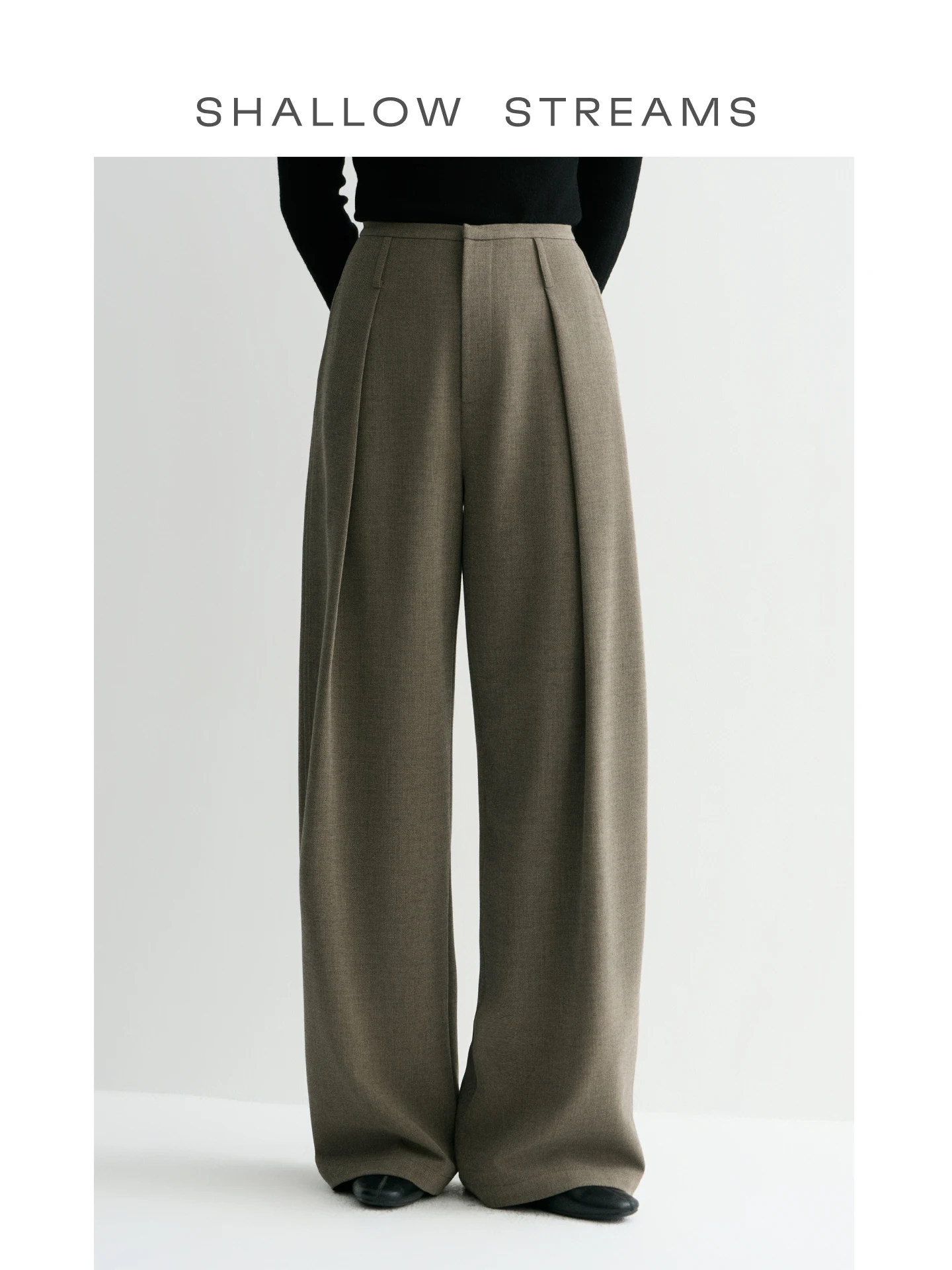 Shallow Streams Autumn Winter Wool Wide Leg Pants High Waist Slimming Drapey Casual Trousers Luxury Quiet Style Ladies Fashion
Shallow Streams Autumn Winter Wool Wide Leg Pants High Waist Slimming Drapey Casual Trousers Luxury Quiet Style Ladies Fashion