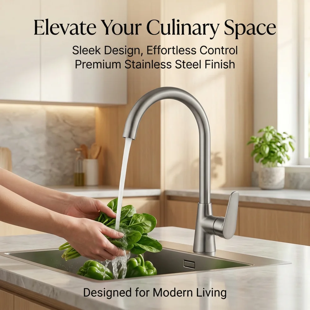 Brushed Brass High Arc Kitchen Faucet Single Handle Sink Tap with Durable Ceramic Valve Effortless Water Control for Modern Kitc
Brushed Brass High Arc Kitchen Faucet Single Handle Sink Tap with Durable Ceramic Valve Effortless Water Control for Modern Kitc