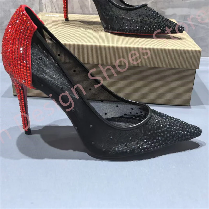 Shiny Bling Crystal Cover Toe Patchwork color Mesh Women Pumps 10cm Stiletto High Heels Slip On Shoes Woman
Shiny Bling Crystal Cover Toe Patchwork color Mesh Women Pumps 10cm Stiletto High Heels Slip On Shoes Woman