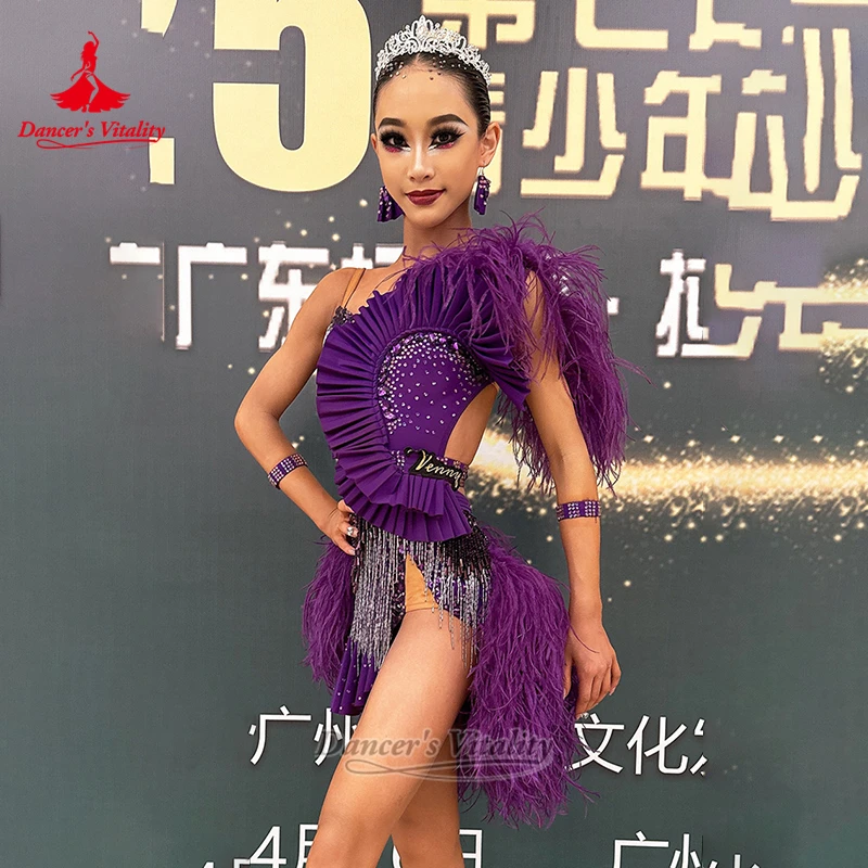 Adult Latin Dance AB Stones Feather Style Elegance Dress Luxury Customize Teenagers Samba Chacha Jive Clothing Dancer's Vitality
Adult Latin Dance AB Stones Feather Style Elegance Dress Luxury Customize Teenagers Samba Chacha Jive Clothing Dancer's Vitality