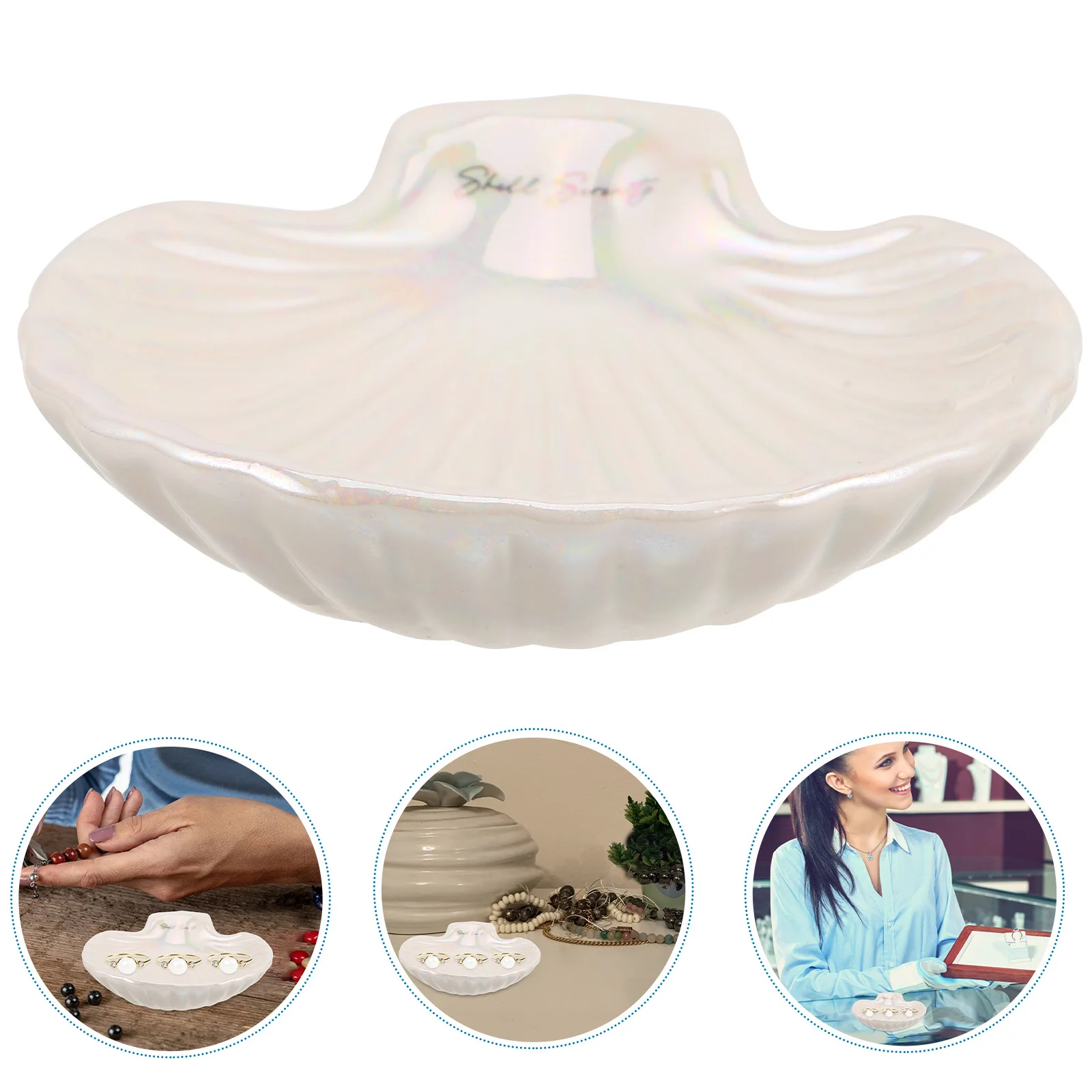 Керамическая подставка для украшений в форме ракушки, гладкая поверхность, подставка для колец, декоративная тарелка для прикроватной тумбочки, органайзер для мелочей
Керамическая подставка для украшений в форме ракушки, гладкая поверхность, подставка для колец, декоративная тарелка для прикроватной тумбочки, органайзер для мелочей